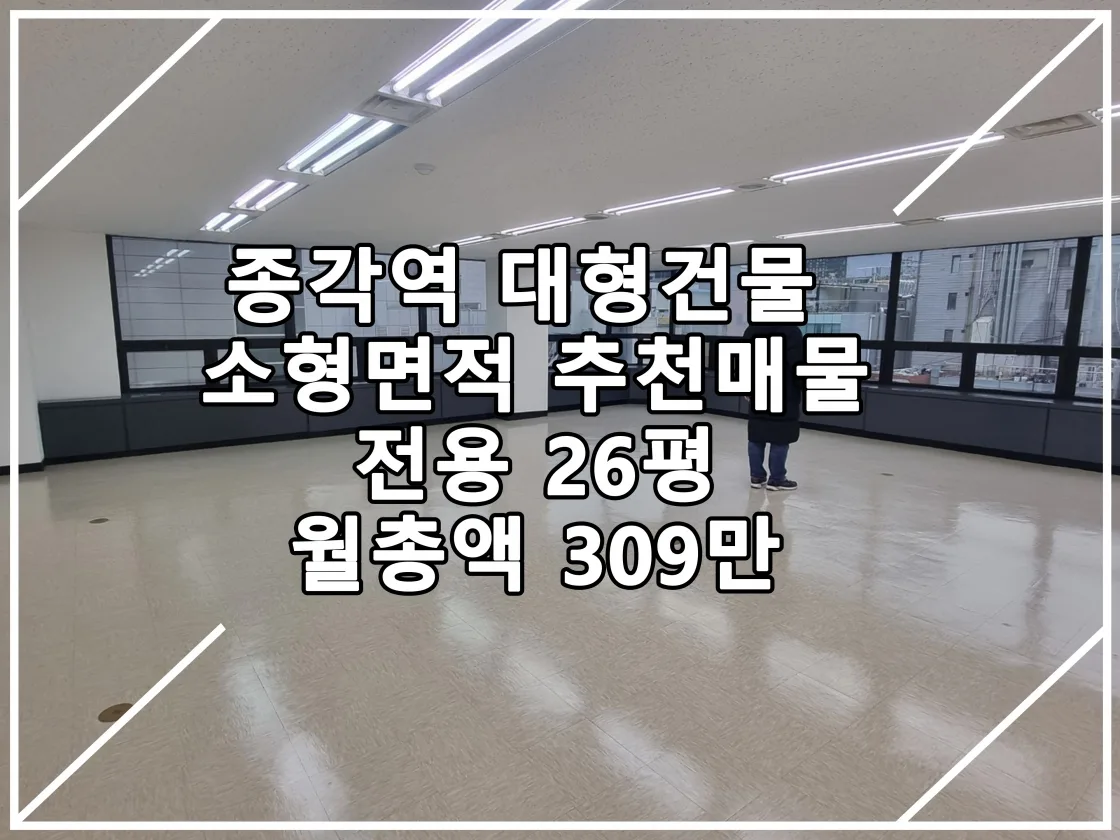 [BDL 22.12.15 실매물]종각역 대형건물 소형면적 추천매물